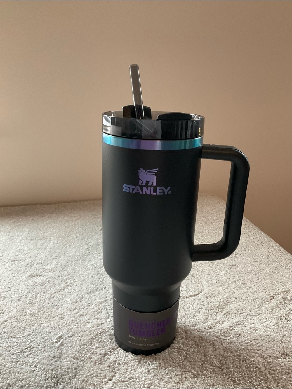 BLACK CHROMA COLLECTION 40OZ Stanley Quencher H2O Tumbler. 
New